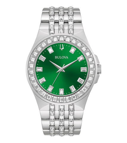 Bulova Men's Crystals Phantom Silver Stainless Steel Quartz Watch