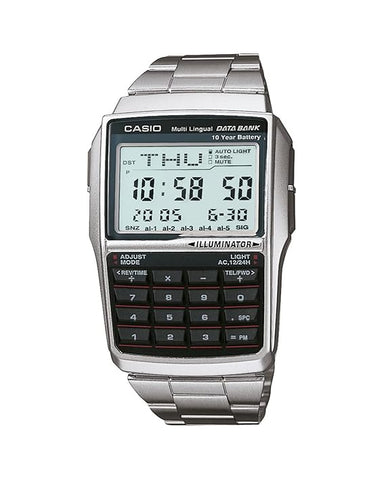 Casio DBC-32D-1A, Men's Watch, Data Bank, Digital, Stainless Steel