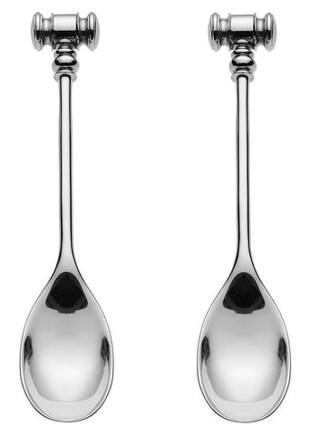 Alessi MW20S2 Dressed - Set of two spoons with soft boiled egg opener in 18/10 stainless steel mirror polished