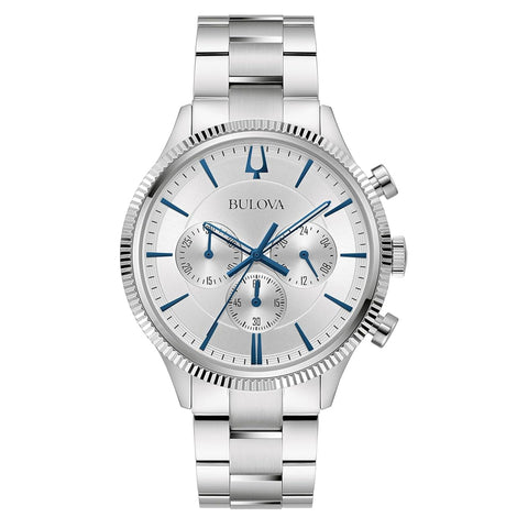 Bulova Men's Classic 6-Hand Chronograph Quartz Silver Stainless Steel Watch