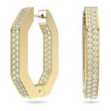 Swarovski Dextera Hoop Earrings with White Swarovski Crystals in Pavé on Rose Gold-Tone Plated Setting