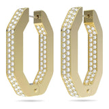 Swarovski Dextera Hoop Earrings with White Swarovski Crystals in Pavé on Rose Gold-Tone Plated Setting