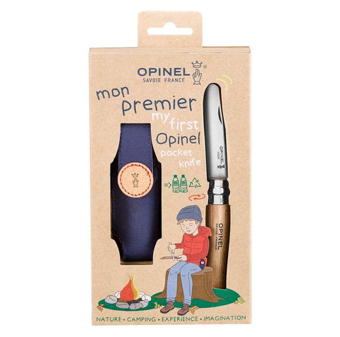 Opinel My First Opinel No.7 Box Set with Sheath - Stainless Steel Children’s Folding Pocket Knife with Safety Rounded Tip