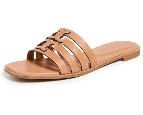 Tory Burch Women's INES Cage Slides, Camello/Camello, Tan, 7 Medium US