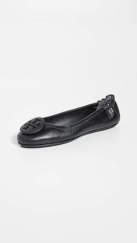 Tory Burch Women's Minnie Travel Ballet Flats, Perfect Black, 7 Medium US