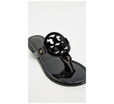 Tory Burch Women Miller Patent Thong Sandal  Black  7.5 Medium US