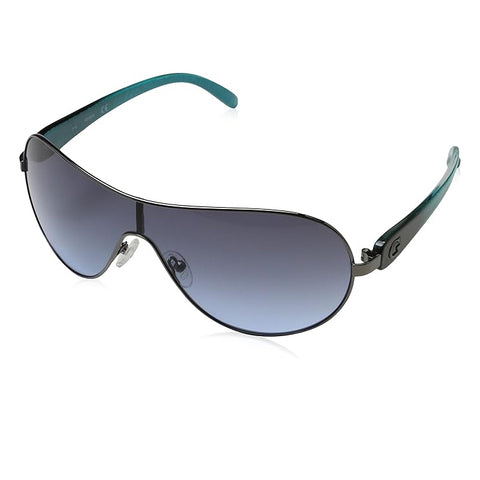 Guess Women's GUF212 Sunglasses, Shiny Gunmetal Turquoise