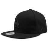 New Era 11591047 9Fifty Hat, Los Angeles Dodgers, Basic Black/Black Snapback Adjustable Cap