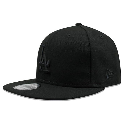 New Era 11591047 9Fifty Hat, Los Angeles Dodgers, Basic Black/Black Snapback Adjustable Cap