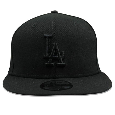 New Era 11591047 9Fifty Hat, Los Angeles Dodgers, Basic Black/Black Snapback Adjustable Cap
