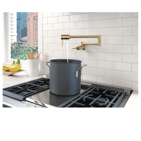 Delta Faucet 1165LF-CZ, Contemporary Wall Mount Pot Filler in Champagne Bronze