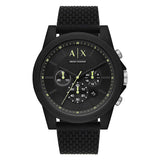 A|X Armani Exchange Men's Chronograph Black Silicone Watch