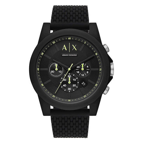 A|X Armani Exchange Men's Chronograph Black Silicone Watch