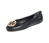 Tory Burch Women's Minnie Travel Ballet Flats, Perfect Black/Gold, 10 Medium US