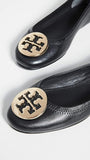 Tory Burch Women's Minnie Travel Ballet Flats, Perfect Black/Gold, 10 Medium US