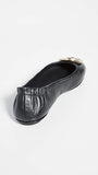 Tory Burch Women's Minnie Travel Ballet Flats, Perfect Black/Gold, 9 Medium US