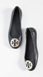 Tory Burch Women's Minnie Travel Ballet Flats, Perfect Black/Gold, 9 Medium US