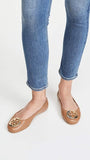 Tory Burch Women's Minnie Travel Ballet Flats, Royal Tan/Gold, 9.5 Medium US
