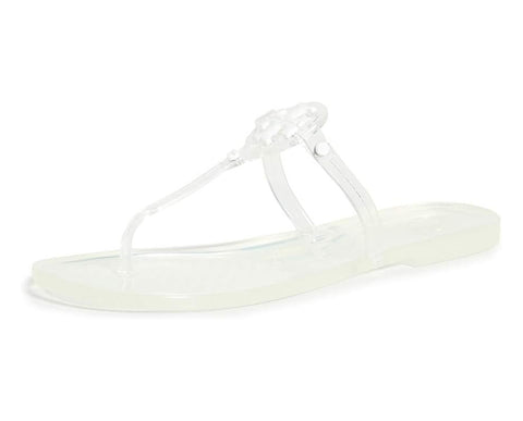 Tory Burch Women's Mini Miller Thong Flip Flops, Clear, 9 Medium US