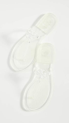 Tory Burch Women's Mini Miller Thong Flip Flops, Clear, 10 Medium US