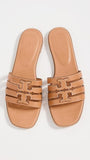 Tory Burch Women's INES Cage Slides, Camello/Camello, Tan, 8 Medium US