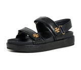 Tory Burch Women's Kira Two Band Sport Sandals, Perfect Black, 11 Medium US