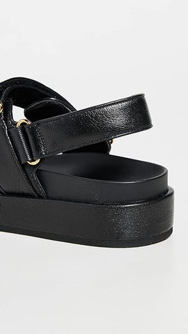 Tory Burch Women's Kira Two Band Sport Sandals, Perfect Black, 7 Medium US