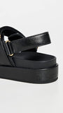 Tory Burch Women's Kira Two Band Sport Sandals, Perfect Black, 11 Medium US