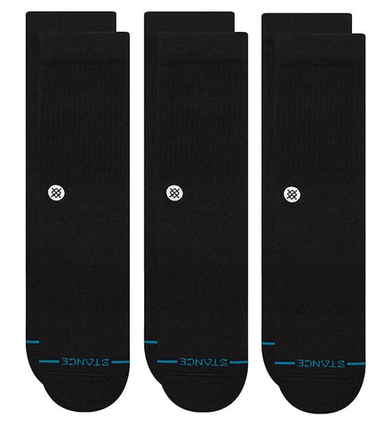 Stance Icon Classic Casual Crew Socks 3-Pack, Cotton Blend and Cushioning Arch Support