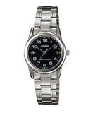 Casio MTP-V001D-1B, Men's Watch, Stainless Steel, Easy Reader Black Dial