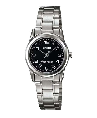 Casio MTP-V001D-1B, Men's Watch, Stainless Steel, Easy Reader Black Dial