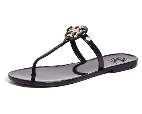 Tory Burch Women's Mini Miller Thong Flip Flops, Perfect Black, 12 Medium US