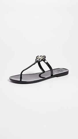Tory Burch Women's Mini Miller Thong Flip Flops, Perfect Black, 12 Medium US