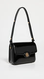 Tory Burch Women's Robinson Spazzolato Convertible Shoulder Bag, Black, One Size