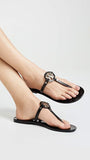 Tory Burch Women's Mini Miller Thong Flip Flops, Perfect Black, 12 Medium US