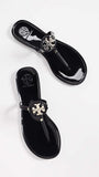Tory Burch Women's Mini Miller Thong Flip Flops, Perfect Black, 12 Medium US