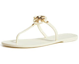 Tory Burch Women's Mini Miller Flip Flops, Ivory, Off White, 10 Medium US