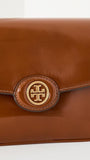 Tory Burch Women's Robinson Spazzolato Convertible Shoulder Bag, Dark Sienna, Brown, One Size