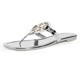 Tory Burch Women Miller Sandals  Argento  Silver  Metallic  10.5 Medium US