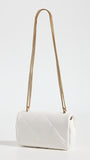 Tory Burch Women's Kira Diamond Quilt Mini Flap Bag, Blanc, White, Off White, One Size