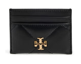 Tory Burch Women's Kira Chevron Diamond Quilt Card Case, Black, One Size