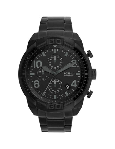 Fossil Bronson Men's Watch with Stainless Steel Bracelet or Genuine Leather Band, Chronograph or Three-Hand Analog Display