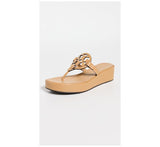 Tory Burch Women Miller Wedge Sandals 25mm  Ginger Shortbread  Tan  8 Medium US