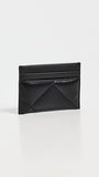 Tory Burch Women's Kira Chevron Diamond Quilt Card Case, Black, One Size