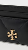 Tory Burch Women's Kira Chevron Diamond Quilt Card Case, Black, One Size
