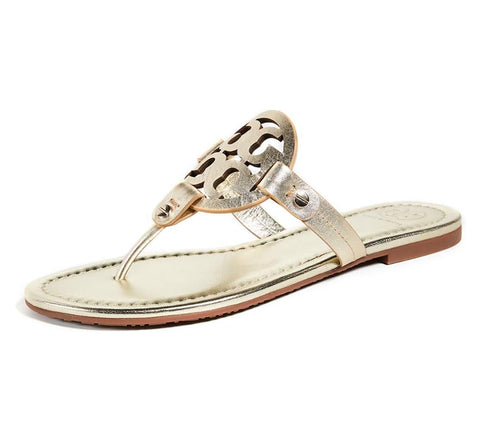 Tory Burch Women Miller Thong Sandals  Spark Gold  9 Medium US