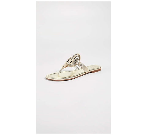 Tory Burch Women Miller Thong Sandals  Spark Gold  9 Medium US