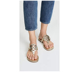 Tory Burch Women Miller Thong Sandals  Spark Gold  9.5 Medium US
