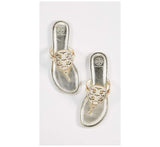 Tory Burch Women Miller Thong Sandals  Spark Gold  9.5 Medium US
