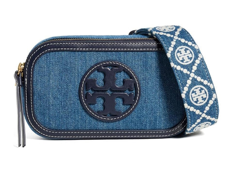 Tory Burch Women's Miller Denim Mini Crossbody Bag, Denim Multi, One Size